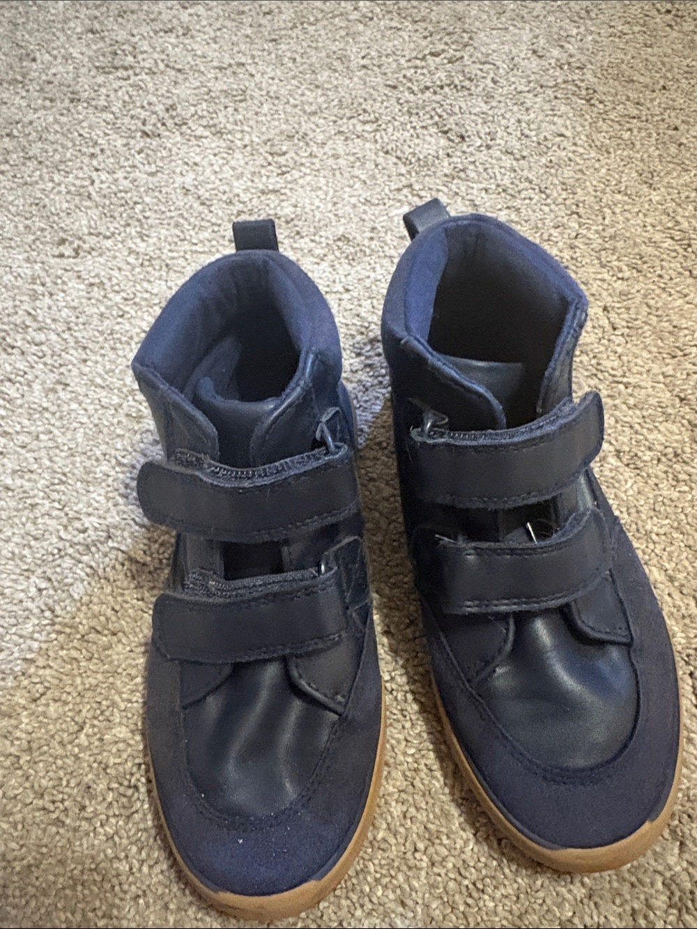 cat & jack Navy High-Top Velcro Sneakers with Gum Sole